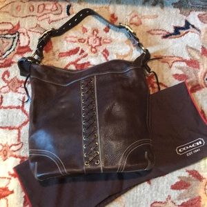 Vintage brown leather shoulder Coach Bag